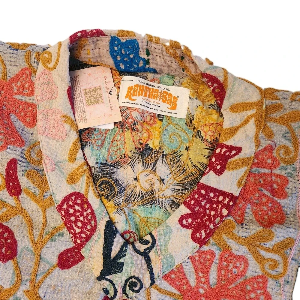 Kantha Bae Suzani Muu OS 0-22 NWT! Colorful Berries Flowers Boho Hippie Floral